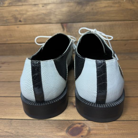 Slick Exotica Genuine Crocodile 14 Black White Reptile Derby Tassel Dress Shoes main image 6